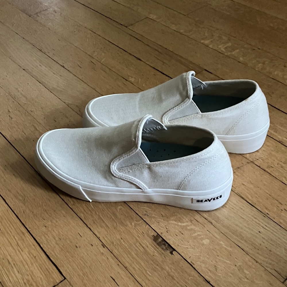SeaVees Off-White Canvas Slip-On Sneakers